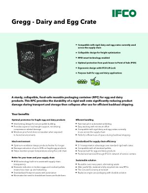 Data sheets: Gregg  crate